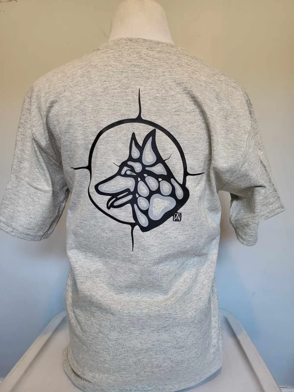 Unisex Indigenous Dog Art Tee (Gray)