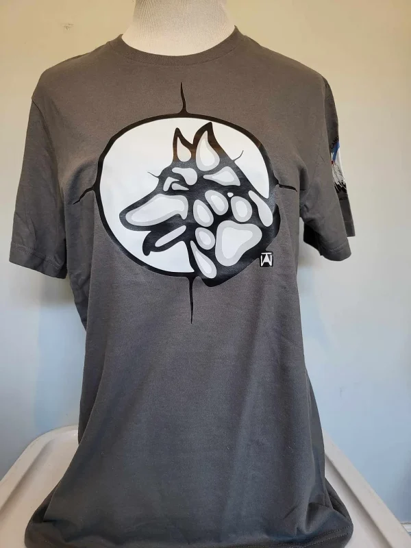 Unisex Indigenous Dog Art Tee (Solid Gray)